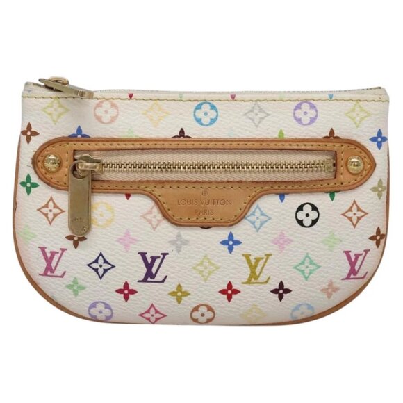 LOUIS VUITTON Monogram Multicolor Pochette MM Pouch White - Picture 2 of 16